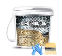DecorRom Convertitore di ruggine della vernice, riformatore di ruggine da 470ml a base di acqua e primer di metallo, vernice preventiva con ruggine nera semi-brillante per metallo e ruggine anti-arte