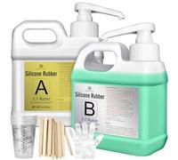 DecorRom Gomma di Silicone-90oz / 2.4L Silicone Liquido Elastica 15A Verde con Pompe per Realizzazione di Stampi in Silicone,Colata,Stampi Resina DIY,Stampo per Candele,Stampi Sapone,Fare Artigianato