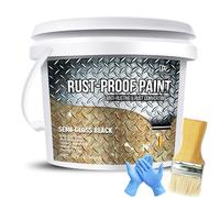 DecorRom Rust Converter Paint - Convertitore di ruggine da 946 ml per metallo, riformatore e primer a base d'acqua, rivestimento nero semi-lucido, incapsula l'ossidazione su ferro, acciaio per la