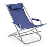 Decorspace Sdraio in alluminio con cuscino "Bascula", spiaggina prendisole da giardino e mare (Blue, 1)