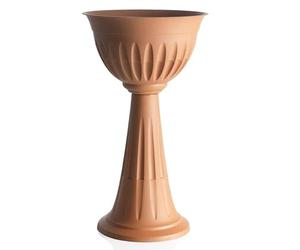 Decorspace Vaso alto a colonna in plastica "Alba" posacenere da esterno h 75 cm (Terracotta)