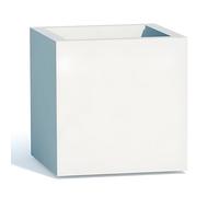 Decorspace Vaso Cromia Cube quadrato decorazione a tinta unita in resina "Made in Italy" (40 cm, Ghiaccio)