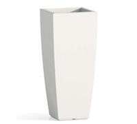Decorspace Vaso Cromia Square quadrato e alto tinta unita in resina "Made in Italy" (90 cm, Bianco)