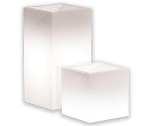 Decorspace Vaso luminoso Cube quadrato decorazione per esterno e giardino "Made in Italy" 40 x 40 cm con cavo (40 cm, Bianco)