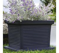 Decorspace Vaso Quadro Millerighe quadrato in resina decorazione per esterno "Made in Italy" (40 cm, Antracite)