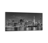 Decorwelt Paraschizzi da cucina in vetro, 80 x 40 cm, protezione da parete per fornelli e lavelli da cucina, protezione contro spruzzi di piastrelle, specchio da cucina, vetro decorativo New York,