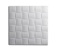 Decosa Pannelli da soffitto DUBLIN (AP 106) - 40 pannelli = 10 m2 - Pannelli decorativi bianchi effetto intreccio - Pannelli da soffitto 50 x 50 cm in polistirolo - Pannelli in polistirolo da soffitto