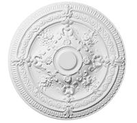 DECOSA Rosone Elena, bianco, 1 pezzo da Ø 62,5 cm, rosetta in stucco in polistirolo, rosetta da soffitto personalizzabile