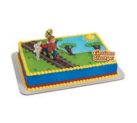 DecoSet Curious George Train Cake Topper 4-Piece Set Keepsake Figures for Hours of Fun Create an Adorable Birthday Centerpiece