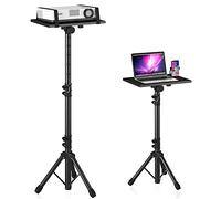 DECOSIS Treppiede per proiettore da 59,7 cm a 118,1 cm, supporto per laptop regolabile in altezza con supporto per telefono a collo d'oca, supporto da pavimento per laptop, per ufficio, casa, palco,
