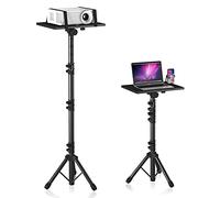 DECOSIS Treppiede per proiettore, treppiede per computer portatile, altezza regolabile da 23,5 a 161,3 cm, con supporto per telefono a collo d'oca, supporto da pavimento per laptop, per ufficio, casa,