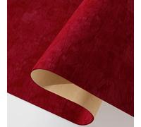 Decotalk Carta da Parati Velluto Rosso Scuro 40X500cm Carta Adesiva Tessuto Magenta Pellicola Adesiva Per Mobili Pellicola Adesivi Decorativa Scatola Di Gioielli Armadio Cassetto Camera da Letto