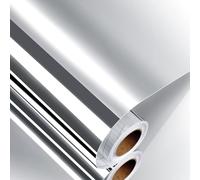 Decotalk Pellicola Adesiva Per Mobili Autoadesivi Specchi 30X1000cm Adesivi in Plastica Specchi Riflettente Flessibili Adesivi Per Pareti A Specchio Argento Specchio Decorativo Per Porte Bagno