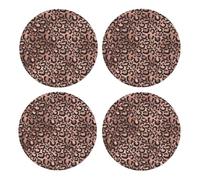 Decoupage con stampa leopardata rosa e nera,Sottobicchieri rotondi in sughero MDF, sottobicchieri per tazze, set di 4 sottobicchieri per bevande