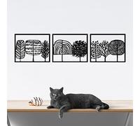 Decovieno Metallo Affascnelante Foresta Visualizza nel Natura 3D Parete Art 3-Pezzi, 230 cm Lunghezza x 60 cm Larghezza x 3 cm Altezza, Nero