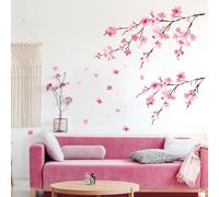 DECOWALL DS6-2003 Fiori di ciliegio acquerello Adesivi da parete Murale Adesivi Camera Bambini Scuola di Guarderia Soggiorno Wall Sticker Casa decalcomanie