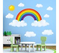 DECOWALL SG2-1713 Nuvole e Arcobaleno Adesivi da Parete Decorazioni Stickers Murali Soggiorno Asilo Nido Camera Letto per Bambini decalcomanie