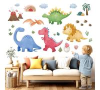 DECOWALL SG2-2409 Adesivi murali grandi Boho Dinosaur Dino Piante tropicali Adesivi murali Bambini Ragazzi Cameretta Bambini Sala giochi Decorazione murale