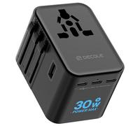 decqle Adattatore Universale da Viaggio, Presa Universale da Viaggio con 3 USB-C