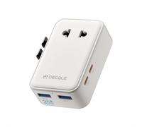 decqle “Air” Adattatore Universale da Viaggio con 2 USB-C(PD 25W) ＆ 2 USB-A | Presa Universale da Viaggio, NON è Un Convertitore di Tensione, per UE/Regno Unito/Stati Uniti/Australia e 200+ Paesi(bianca)