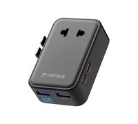 decqle “Air” Adattatore Universale da Viaggio con 2 USB-C(PD 25W) ＆ 2 USB-A | Presa Universale da Viaggio, NON è Un Convertitore di Tensione, per UE/Regno Unito/Stati Uniti/Australia e 200+ Paesi(nero)