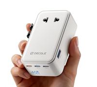 decqle “Air” Adattatore Universale da Viaggio, Slim Presa Universale con 3 USB-C(GaN 45W) e 1 USB-A e 1 AC, Adattatore da Viaggio Italia Inghilterra Germania America Australia e 224+ Paese(bianca)