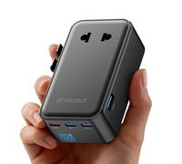 decqle “Air” Adattatore Universale da Viaggio, Slim Presa Universale con 3 USB-C(GaN 70W) e 1 USB-A e 1 AC, Adattatore da Viaggio Italia Inghilterra Germania America Australia e 224+ Paese(Nero)