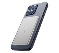 decqle “Air” Powerbank per MagSafe, 5000mAh Ultra Sottile Batteria Integrata Caricatore Portatile Wireless con Cavo USB-C, Solo per iPhone serie 17/16/15/14/13/12 (Argento)