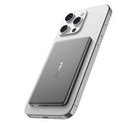 decqle “Air” Powerbank per MagSafe, 5000mAh Ultra Sottile Batteria Integrata Caricatore Portatile Wireless con Cavo USB-C, Solo per iPhone serie 17/16/15/14/13/12 (Grigio)