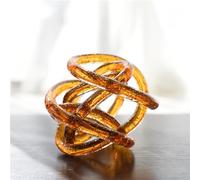 DECRZPB Linea di avvolgimento in vetro fatta a mano Ornamento a sfera Figurina di colore arancione in vetro soffiato Smalto colorato Regalo di compleanno Ornamenti da tavolo Decorazioni per la casa