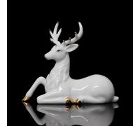 DECRZPB Ornamento in ceramica Cervo bianco Cervo Sika Realizzato a mano in porcellana bianca Scultura Arti Decorazioni per la casa Ufficio Regalo di nozze