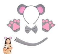DECUIOCC 10 Pezzi 2 Set Orecchie Topo - Perfetto per Cosplay, Topo Gigio, Carnevale, Kit per Feste - Orecchie Topolino, Orecchie Shrek, Costumi Animali Fascia,Costume in Maschera Accessorio