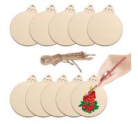 DECUIOCC Decorazioni di Natale Sagome in Legno - Palline Personalizzate da Decorare - 80 Pezzi per Lavoretti - Perfette per Decorazioni Natalizie - Runde Holzscheiben