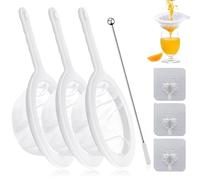 DECUIOCC Set di 3 Colini di Plastica in Nylon - Per colino, kefir d'acqua, haarsieb, feines sieb, kefir, colino acciaio inox maglia fine, colino plastica, sieb küche, utensili cucina, colino cucina