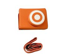 Decumeby Borsa per Fotocamera Vintage in Pelle PU, Mezza Custodia Protettiva con Maniglia Antiscivolo e Attacco per Treppiede, Fodera in Morbido Velluto per Accessori per Fotocamera XE5 (ORANGE)