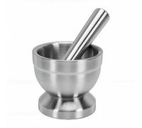 Decumeby Set di Mortaio e Pestello in Acciaio Inossidabile 304 Ciotola per Smerigliatrice Resistente con Base Antiscivolo per Condimenti da Noci Pesto Guacamole (Piccolo 12 pollici)