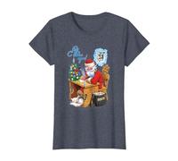 Ded Moroz Russian Babbo Natale URSS Postcard T-Shirt Maglietta, Donna, Pervinca, L