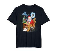 Ded Moroz Russian Babbo Natale URSS Postcard T-Shirt Maglietta, Uomo Taglie Grandi, Nero, 2X Tall