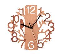 DEDEMCO Orologio da parete silenzioso senza ticchettio, funzionamento a batteria, 22 cm, in legno, rotondo, vintage, rustico, classico, orologio per cucina, camera da letto, ufficio, decorazione della