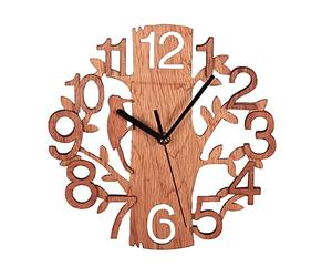 DEDEMCO Orologio da Parete Silenzioso Vintage in Legno, 22CM Rotondo Senza Cornice, Decorazione da Parete per Camera da Letto, Soggiorno, Cucina