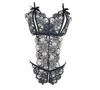 DEDLSEME Donna Lingerie Sexy Pizzo Biancheria Intima Apri in Basso Body Abbigliamento da Notte