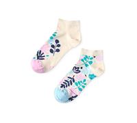 Dedoles Calzini Unisex Donna Uomo & Bambini Calze Cotone con tanti Design divertenti sinistra destra diversi, colore: Rosa, disegno: Foglie turchesi (alla caviglia), taglia: 35-38