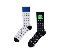 Dedoles Calzini Unisex Donna Uomo & Bambini Calze Cotone con tanti Design divertenti sinistra destra diversi, colore: Nero, disegno: Parole crociate (bambù), taglia: 43-46