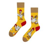 Dedoles Calzini Unisex Donna Uomo & Bambini Calze Cotone con tanti Design divertenti sinistra destra diversi, colore: Giallo, disegno: Uovo o Gallina, taglia: 43-46