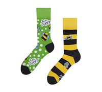 Dedoles Calzini Unisex Donna Uomo & Bambini Calze Cotone con tanti Design divertenti sinistra destra diversi, colore: Giallo, disegno: Bee Happy, taglia: 35-38