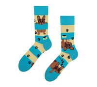 Dedoles Calzini Unisex Donna Uomo & Bambini Calze Cotone con tanti Design divertenti sinistra destra diversi, colore: Blu, disegno: Cani & Righe, taglia: 35-38