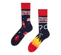 Dedoles Calzini Unisex Donna Uomo & Bambini Calze Cotone con tanti Design divertenti sinistra destra diversi, colore: Rosso, disegno: Pompiere, taglia: 23-26