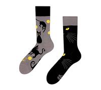 Dedoles Calzini Unisex Donna Uomo & Bambini Calze Cotone con tanti Design divertenti sinistra destra diversi, colore: Grigio, disegno: Occhi di Gatto, taglia: 35-38