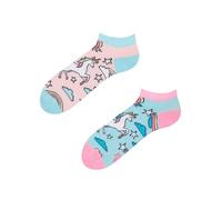 Dedoles Calzini Unisex Donna Uomo & Bambini Calze Cotone con tanti Design divertenti sinistra destra diversi, colore: Rosa, disegno: Unicorno arcobaleno (alla caviglia), taglia: 39-42