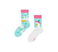 Dedoles Calzini Unisex Donna Uomo & Bambini Calze Cotone con tanti Design divertenti sinistra destra diversi, colore: Blu, disegno: Oche e fiori, taglia: 31-34